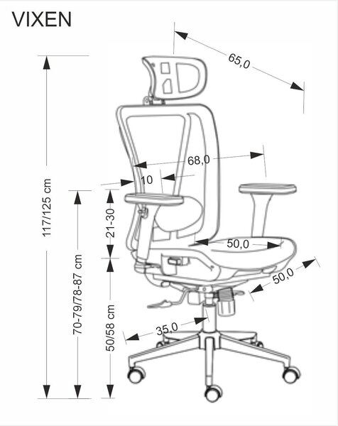 Ergonomiczny fotel biurowy Vixen Halmar, zgodny z normą BHP