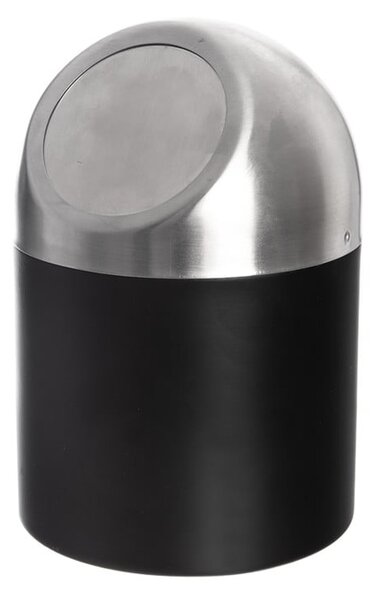 Czarny kosz na śmieci ze stali nierdzewnej 1,2 l BLACK – Orion