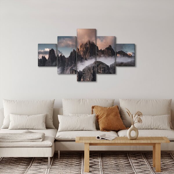 Obraz - Włoskie Dolomity ukryte we mgle (125x70 cm)
