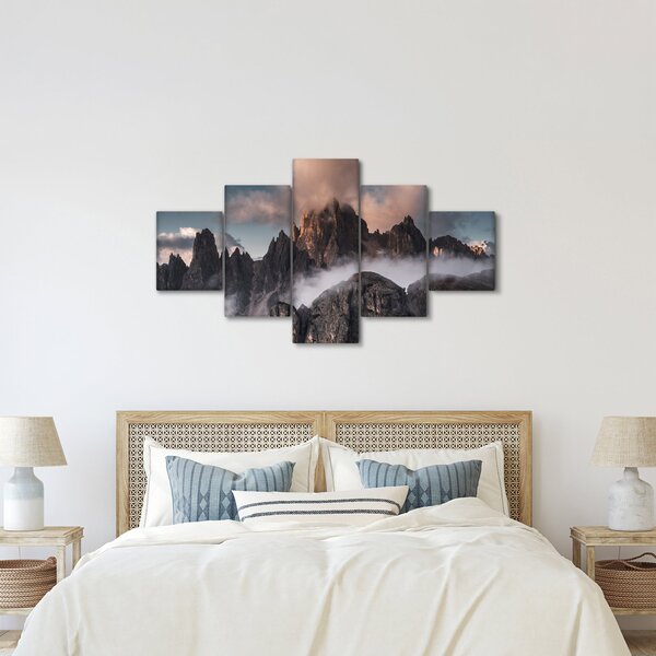Obraz - Włoskie Dolomity ukryte we mgle (125x70 cm)