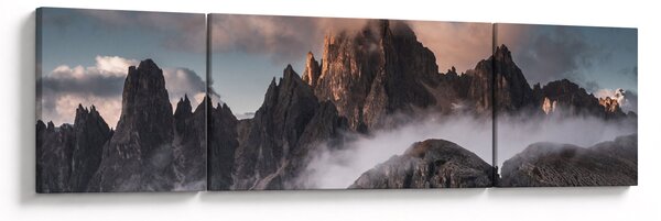 Obraz - Włoskie Dolomity ukryte we mgle (170x50 cm)