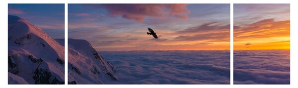 Obraz o zachodzie słońca, Mt. Blanc (170x50 cm)