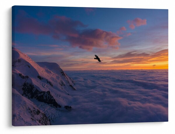 Obraz o zachodzie słońca, Mt. Blanc (70x50 cm)