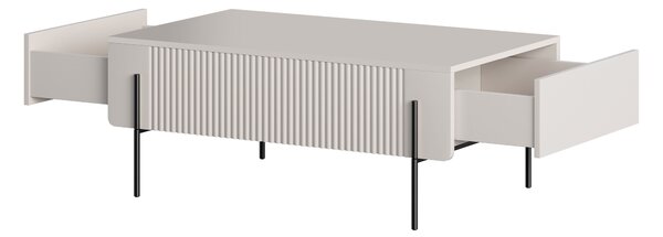 Stolik kawowy Malmi 100 cm z szufladami - kaszmir / czarne nóżki