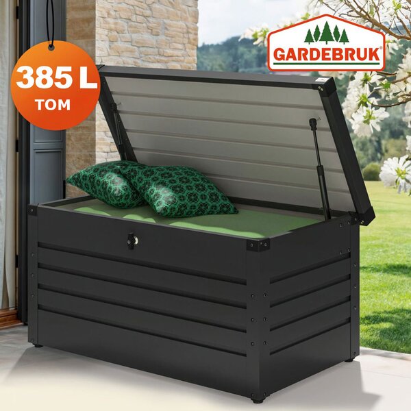 Metalowa skrzynia ogrodowa METALBOX, 385L, 120×62×63cm, antracytowa Gardebruk