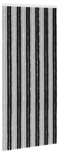 Firanka owadobojna z chenillu Szary i czarny 100 x 230 cm