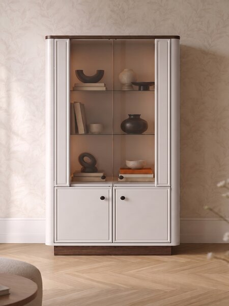 Witryna wysoka Amberto 92 cm - kaszmir / dąb windmill dark