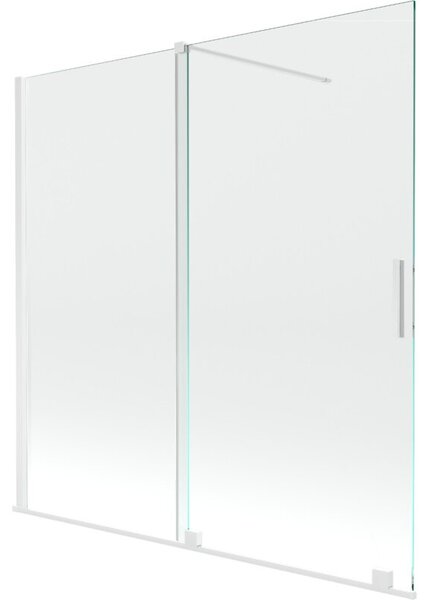 Mexen Velar parawan nawannowy 2-skrzydłowy rozsuwany 160 x 150 cm, transparent, biały - 896-160-000-01-20