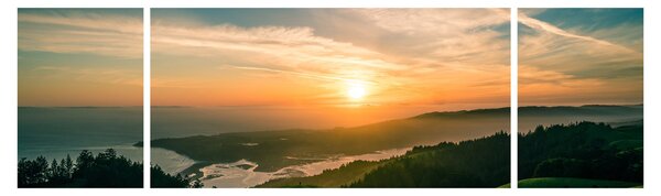 Obraz wschodu słońca nad morzem (170x50 cm)