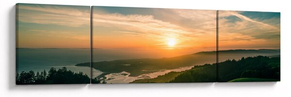 Obraz wschodu słońca nad morzem (170x50 cm)