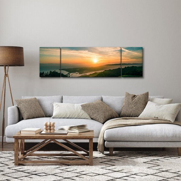 Obraz wschodu słońca nad morzem (170x50 cm)