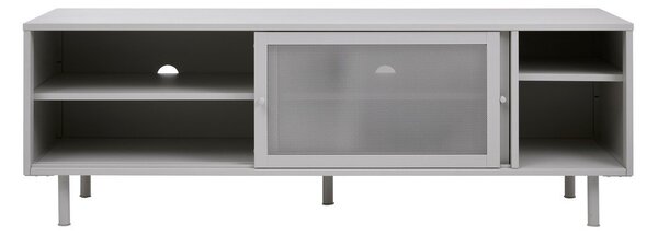Szara metalowa szafka pod TV 160x55x45 cm Veep – Unique Furniture