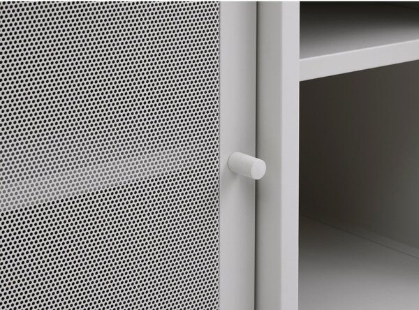 Szara metalowa szafka pod TV 160x55x45 cm Veep – Unique Furniture