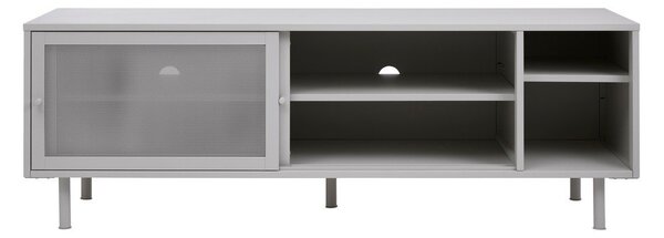 Szara metalowa szafka pod TV 160x55x45 cm Veep – Unique Furniture