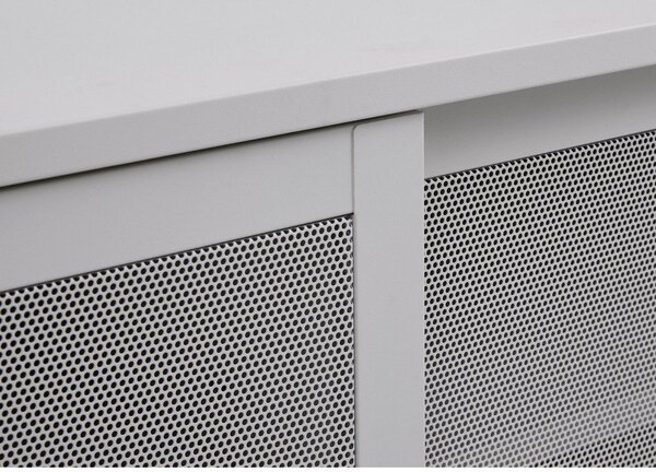 Szara metalowa szafka pod TV 160x55x45 cm Veep – Unique Furniture