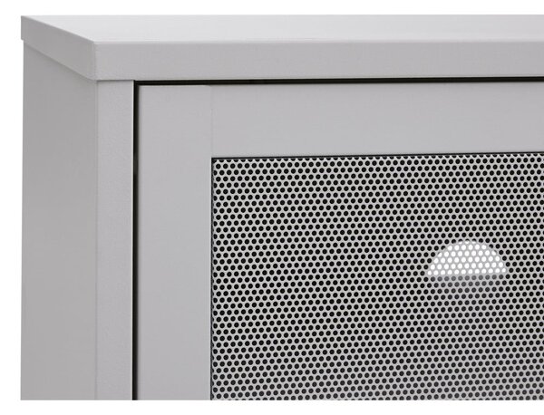 Szara metalowa szafka pod TV 160x55x45 cm Veep – Unique Furniture