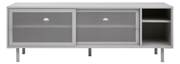 Szara metalowa szafka pod TV 160x55x45 cm Veep – Unique Furniture