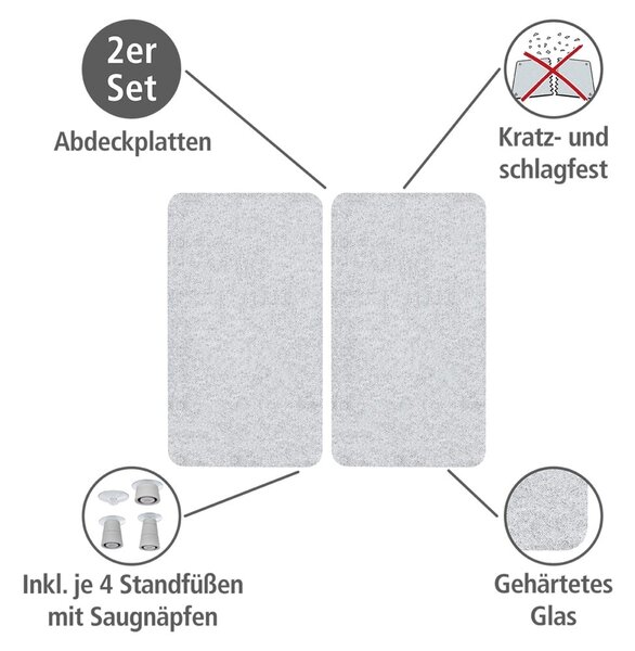 Zestaw 2 szklanych płyt na kuchenkę Wenko Transparent