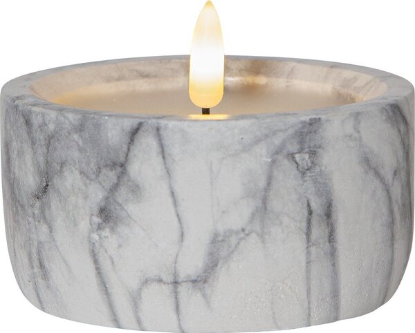 Szaro-biała betonowa świeca LED Star Trading Flamme Marble, wys. 7,5 cm