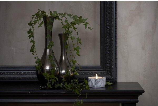 Szaro-biała betonowa świeca LED Star Trading Flamme Marble, wys. 7,5 cm