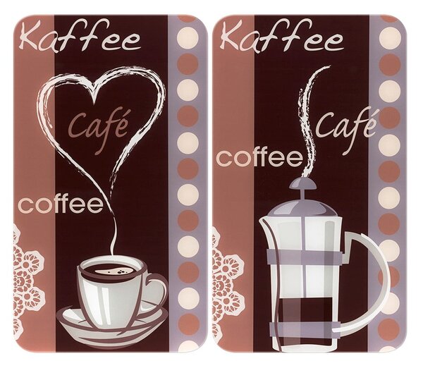 Zestaw 2 szklanych płyt ochronnych na kuchenkę Maximex Coffee, 52x30 cm