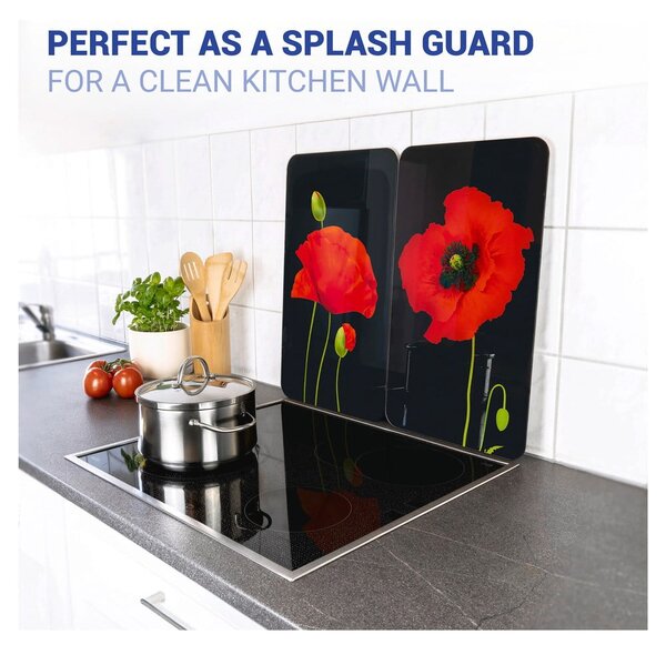 Szklane płyty ochronne na kuchenkę zestaw 2 szt. 52x30 cm Poppy – Maximex