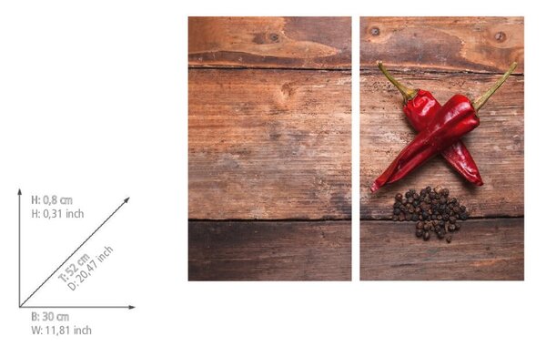 Płyty ochronne na kuchenkę ze szkła hartowanego zestaw 2 szt. 52x30 cm Pepper – Allstar