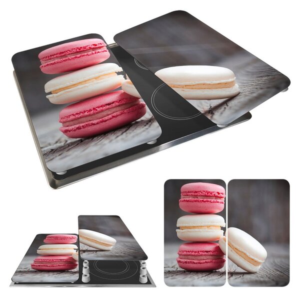 Zestaw 2 szklanych płyt ochronnych na kuchenkę Wenko Macarons, 52x30 cm