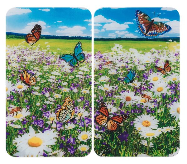 Płyty ochronne na kuchenkę ze szkła hartowanego zestaw 2 szt. 52x30 cm Summer Meadow – Maximex