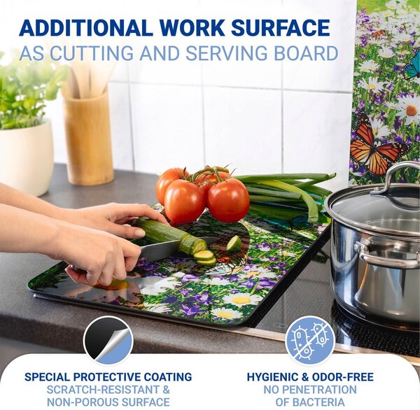 Płyty ochronne na kuchenkę ze szkła hartowanego zestaw 2 szt. 52x30 cm Summer Meadow – Maximex
