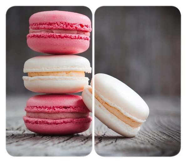 Zestaw 2 szklanych płyt ochronnych na kuchenkę Wenko Macarons, 52x30 cm