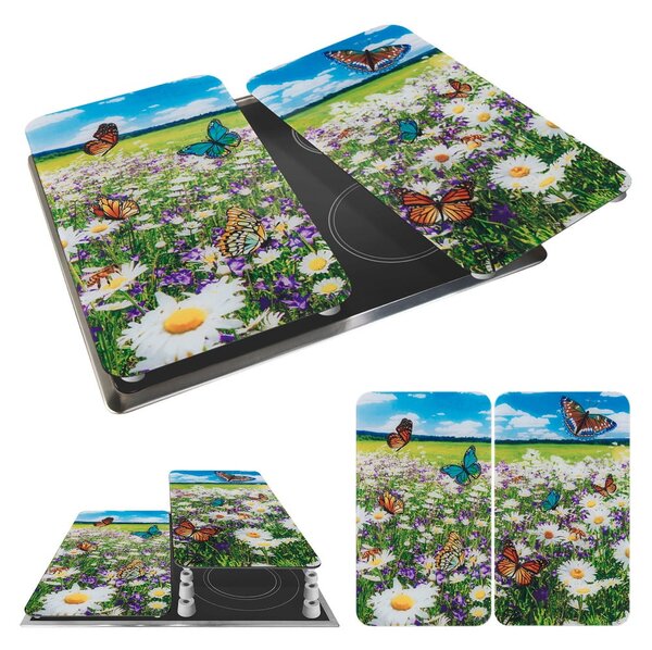 Płyty ochronne na kuchenkę ze szkła hartowanego zestaw 2 szt. 52x30 cm Summer Meadow – Maximex