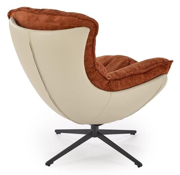 Designerski fotel z grubą poduszką cynamon | Umeblowana.com