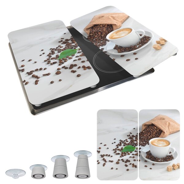 Płyty ochronne na kuchenkę ze szkła hartowanego zestaw 2 szt. 52x30 cm Café Aromatica – Maximex
