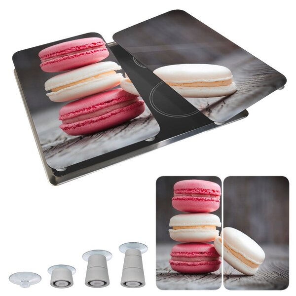 Zestaw 2 szklanych płyt ochronnych na kuchenkę Wenko Macarons, 52x30 cm