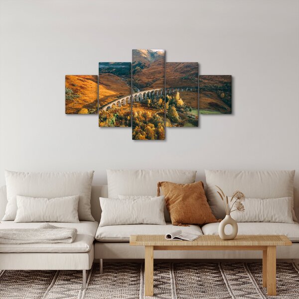 Obraz mostu w szkockiej dolinie (125x70 cm)