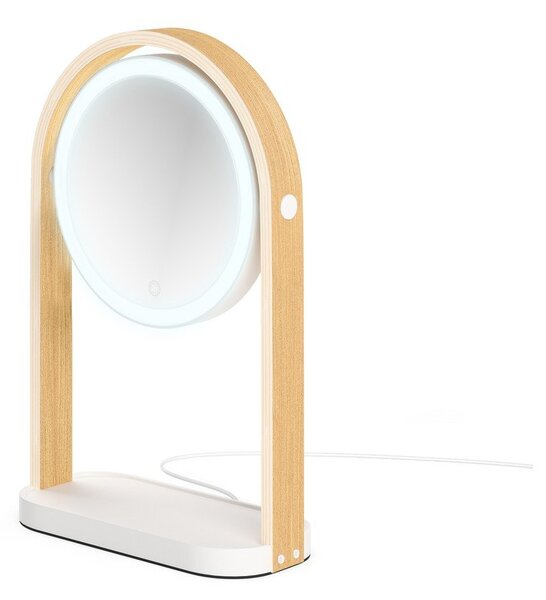 Lustro z drewnianą ramą (powiększenie 10x) kosmetyczne 12x38 cm Bellwood – Umbra