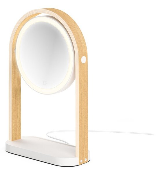 Lustro z drewnianą ramą (powiększenie 10x) kosmetyczne 12x38 cm Bellwood – Umbra