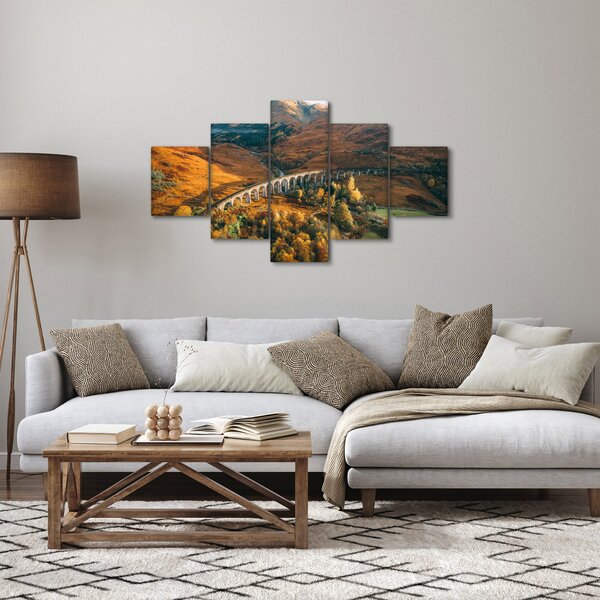 Obraz mostu w szkockiej dolinie (125x70 cm)