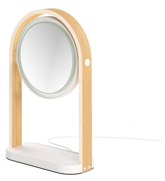 Lustro z drewnianą ramą (powiększenie 10x) kosmetyczne 12x38 cm Bellwood – Umbra