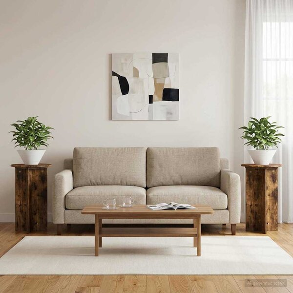 Stojak na rośliny 2 pcs Dąb wędzony Ø40 x 60 cm