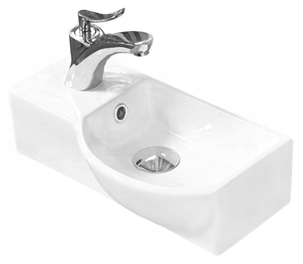 Mexen Hugo umywalka nablatowa prawa 40 x 22 cm, biała - 21254000R