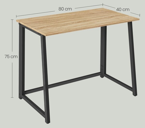 Zestaw do biura – składany stół ZARIMO 80×40 cm dąb sonoma + krzesło biurowe AVOLA VELVET czarne