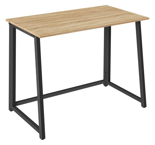 Zestaw do biura – składany stół ZARIMO 80×40 cm dąb sonoma + krzesło biurowe AVOLA VELVET czarne