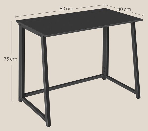 Składane biurko ZARIMO 80×40 cm, czarny