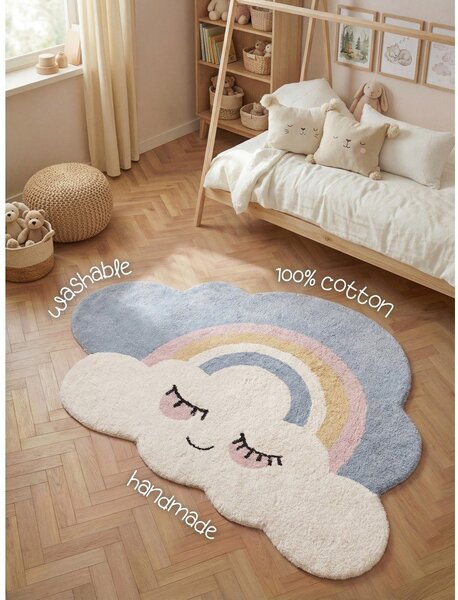 Kremowy bawełniany dywan dziecięcy odpowiedni do prania/tkany ręcznie 140x200 cm Snuggle Nappi – Hanse Home