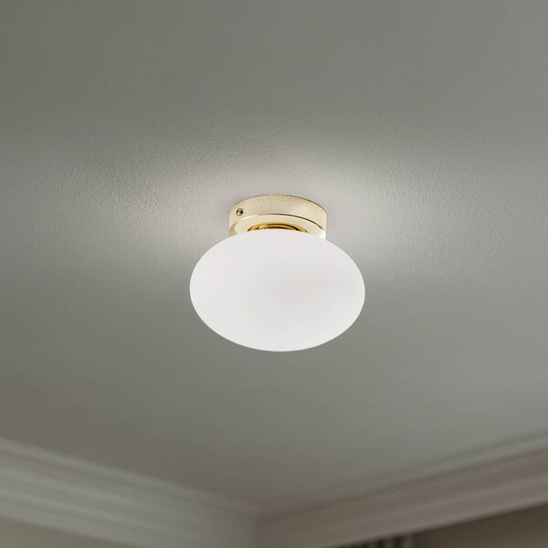Lampa sufitowa Ufo Domiluce, możliwość ściemniania, biały / opal, salon / jadalnia, szkło, nowoczesny