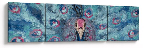 Obraz namalowanego pawia (170x50 cm)