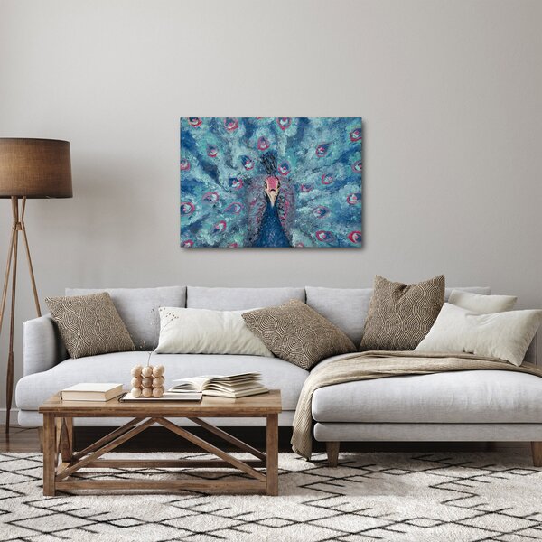 Obraz namalowanego pawia (70x50 cm)