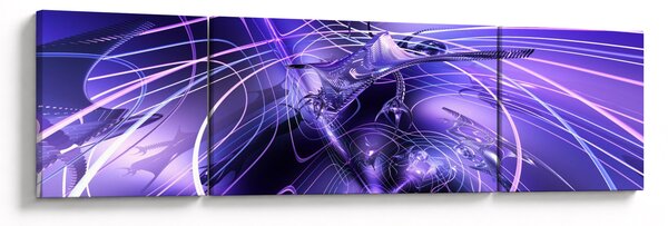 Obraz abstrakcji technicznej (170x50 cm)